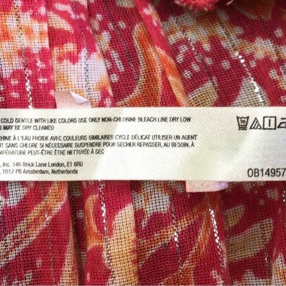 Women’s NWT orange and red motif ANTHROPOLOGIE strapless jumpsuit / size XL - Picture 6 of 7